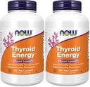 AHORA Suplementos de alimentos, energía tiroidea TM, yodo y tirosina más selenio, zinc y cobre, 180 cápsulas de verduras (Pack of 2)
