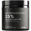 Ashwagandha - Ultra High Potency 40:1 Extract with 25% Withanolides - Wild Harvested in India - Highly Concentrated " Third-Party Lab Tested - 60 cápsulas