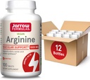 Fórmulas de Jarrow Arginina 1000 mg, Suplemento dietético, soporta la producción de óxido nítrico, soporta la síntesis de proteínas, 100 Tabletas, hasta 100 Day Supply (Pack of 12)