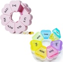 MOLN HYMY Cute Semanal Pill Box 7 Day, Heart Shaped Pill Case Organizer 1 time a Day, Purple Pink Pill Container Once Daily, Large Medicine Dispenser for Vitamin/Fish Oil/Medication/Supplements