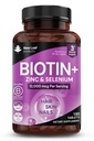 Biotin Hair Growth Vitamins 12000mcg High Strength with Coconut Oil - Promotes Healthy Hair Skin &amp; Nails - Biotin Vitamins for Women adulto Hombre Vegan, Gluten Free Supplements - Made in The UK by New Leaf