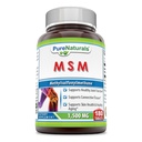 Pure Naturals MSM (Methylsulphonylmethane) Suplemento Silencio 1500 Mg Por Serving Silencio 180 Tablets ← Non-GMO ANTE Gluten-Free Silencio Made in USA