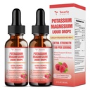 Suplemento de magnesio de potasio gotas líquidas - Suplemento de potasio de alta absorción con magnesio, calcio, vitamina D3 K2, Vegan, Potasio no GMO Potasio de apoyo Leg Cramps, Bone, Muscle - 4 Fl oz