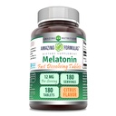 Amazing Formulas Melatonin Fast Dissolving Suplemento ← Citrus Flavor TEN 12 Mg Por Serving TEN 180 Tablets TEN NO-GMO ANTE Gluten-Free TEN Made in USA