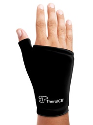 TheraICE Wrist Ice Pack Wrap Thumb Brace for either Hand for Hot ' Cold Therapy - Reusable Soft Gel Glove for Injuries, Carpal Tunnel, Artritis, De Quervain's Tenosynovitis - Fits Most Women - S/M