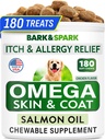 BARK limitadaSPARK Omega 3 for Dogs - 180 Fish Oil Treats for Dog Shedding, Skin Allergy Chews, Itch Relief, Hot Spots Treatment - Joint Health - Skin and Coat Supplement - EPA & DHA Fatty Acids - Salmon Oil