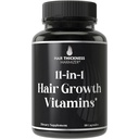 11-en-1 Vegan Hair Growth Vitamins for Thinning & Brittle Hair – Advanced Vitamin Complex with 5000mcg Biotin, Pumpkin Seed, Zinc. Supports Thicker, Healthier-Looking Scalp for Women &amp; Men