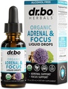 Complementos de Soporte Adrenal Liquid Drops - Arenal Orgánico y Suplemento de Focus, Gerente de Cortisol Adaptogen Adultos, Ginkgo Biloba para Niños Calma - Cerebro Natural y Memoria Fatiga Stress Atención 1oz