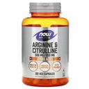 Ahora Alimentos Arginina 500 mg con Citrullina 250 mg-120 cápsulas