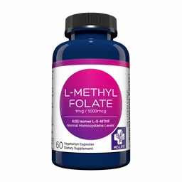 MD Life L Methylfolate 1mg - Professional-Grade Active Methylfolate Supplement - Maximum Potency MTHFR Suplementos - L metilfolato 1mg 60 cápsulas - Aminoácidos esenciales