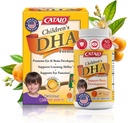 CATALO Niños DHA Fórmula suplementos de aceite de pescado, Softgels Chewable, 200mg DHA por servicio, Omega-3, sabor natural naranja para niños, para el desarrollo de la función cerebral y del ojo, fácil de tomar, 50 Softgels