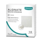 Dimora Calcium Alginate Wound Dressing, 4' x 4'' Patches,10 Individual Sterile Pads, Soft and Highly Absorbent Dressing Gauze, Non-Stick Padding
