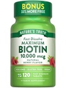 Verdad de la naturaleza Biotin 10000mcg ← 120 Fast Dissolve Tablets  Maximum Strength ← Natural Berry Flavor ← Vegan, Non-GMO & Gluten Free Supplement