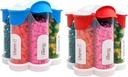 Organizador de píldoras extra grande diario, semanal, suplemento mensual botella, dispensador de píldoras lindo Blossom con 7 compartimentos XL (2 Pack Combo) (Light Blue and Red)
