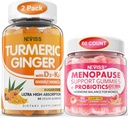 2 Pack Turmeric Ginger Gummies + 1Pack Menopause Suplemento Relleno Gummies
