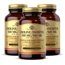 Solgar Choline/Inositol 500 mg/500 mg, 100 cápsulas vegetales - Metabolismo energético, salud del hígado, esencial para la función del cerebro " Nerve - No GMO, Vegan, Gluten Free, Dairy Free, Kosher - 50 Servings
