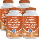 5-in-1 Ceylon Cinnamon Capsules 2355mg - Ceylon Cinnamon y Apple Cider Vinegar Capsules - Turmeric y Panax Ginseng - Suplementos de canela con Bioperina (120ct, Pack of 4)