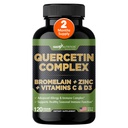 Nutrición Gade Quercetina Orgánica con Bromelaina Vitamina C y Zinc ← Immune Support Suplemento Quercetin 500mg Capsules ANTE Bioflavonoides Fabricado en USA