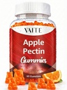 Manzana Pectin Gummies - Suplemento de alta fibra con 2000mg Natural Cholesterol Apoyo inferior, promueve el bienestar digestivo & Stomach Comfort, non-GMO & Gluten Suplementos herbales libres - 60 Vegan Gummy