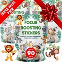Pegatinas de Boosting Focus (90 Pack) - Asistencia cerebral saludable para la atención, papel, diseño de burbujas, libre de drogas, ropa, Unisex