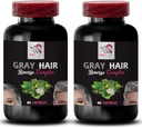 PABA - Gris Hair Reversa - Complejo Natural del Pelo, Cuerda de Saneamiento, Rejuvenecimiento del Pelo, Pelo Juvenil, Pigmentación del Pelo, Mejora del Color, Revive Color Natural, Restauración del Pelo 2 Botellas 120 Caps