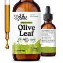 Wild &amp; Organic Olive Leaf Extract Liquid Drops - Antioxidant &amp; Immune Support - Oleuropein Olive Leaf Supplement - Vegan, Sugar &amp; Alcohol-Free Drops - 2 fl oz