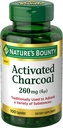 La recompensa de la naturaleza activado carbón 260 mg, 100 cápsulas, suplemento dietético para soportar un estilo de vida saludable