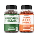 Supergreens Gummies (60 Gummies) Greens Suplementos con 8 Ingredient Power Blend - Superfood for Immunity Support for Adults and ADK (60 Count) con D & K - 10 Vegan Supplement - Non GMO &amp; USA Made