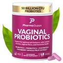 Probiótico de las mujeres para la salud vaginal ← 50 Billion CFU con Probióticos, Prebióticos, Postbióticos &amp; Arándano para pH Balance, UTI Apoyo, Levadura, Salud Gut, Odor, Sequedad &amp; Confort Feminina
