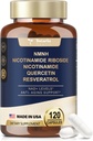 NMNH (Dihidronicotinamide Mononucleotide), Premium NMN Suplemento alternativo con Niacinamida libre de flash (Vitamin B3), Quercetin y Trans-Resveratrol, 120 cápsulas
