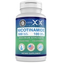 Fórmulas Genex - Nicotinamide 500mg Vitamina B3 Flush Capsules de Niacina gratis para la piel sana - Niacinamide Suplemento Píldoras Ayuda Produce Keratin &amp; Support Skin Cell Health & Energy - (100 cápsulas)