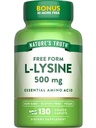 La verdad de la naturaleza L-Lysine 500mg ← 130 Coated Caplets tención Forma gratuita ← Aminoácido esencial Silencioso Vegan, No-GMO, " Gluten Free Supplement