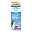 Mucinex Alivio Frío Multi-Síntoma para Niños Alivio Líquido- Alivia la nariz suave, Congestión de pecho, Tos &amp; Mucus, Sosorante &amp; Tos Supresor con Dextromethorphan, Guaifenesin, Fenilefrina, 4 oz.