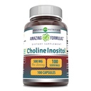 Amazing Formulas Choline &amp; Inositol 500 Mg Suplemento confidencialidad Capsules ← Non-GMO TEN Gluten-Free TEN Made in USA (1 Pack TEN 100 Count)