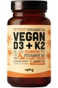 Vitamina Vegana D3 + K2 Suplemento con aceite MCT de coco - 4000 UI Vitamina D y 100mcg Vitamina K2 como Mk7 - Absorción de calcio, fuerza ósea y soporte de salud inmuno* - 60 Softgels