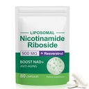 NAD Suplemento, NAD+ Nicotinamide Riboside Resveratrol 900mg, Dietary Supplement for Healthy Cellular Function, NAD+ Fuels Cellular Defense and Cctivates Anti-Aging Genes 80 Capsules