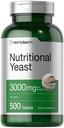 Horbaach Nutricional Levadura Tabletas 3000mg Silencioso 500 Contar con B12, B1, B2, y Niacin Silencioso No GMO &amp; Gluten Suplemento Gratis