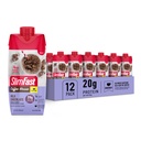 SlimFast Protein Shake, New Milk Chocolate- 20g Protein, Meal Replacement Shake Listo para beber, Alta Proteína con Bajo Carb y Bajo Azúcar, 24 Vitaminas y Minerales, 11 Fl Oz (Pack of 12)
