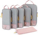 BAGSMART 6 Set /4 Set/2 Set Compresión Embalaje Cubos para viajes, bolsas de organizador de equipaje ligero, bolsas de ahorro de espacio duraderas Travel Essentials