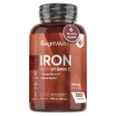 WeightWorld Iron Supplement 65mg - with Vitamin C 125mg - 180 Vegan Tablets (6 Meses Supply) - Gentle Carbonyl Iron Supplement for Women &amp; Men - Energy Booster &amp; Blood Heath - Non-GMO &amp; Gluten-Free