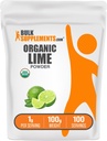 BulkSupplements.com Pólvora de limón orgánico - Pólvora de limón orgánico, procedente de Citrus Aurantifolia Fruit - Air Dried " Gluten Free, 1g por Serving, 100g (3.5 oz) (Pack of 1)