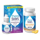 TheraTears 1200mg Omega 3 Suplemento para la Nutrición Ocular, y VIT E, 90 gotas oculares contables para los ojos secos, Twin Pack, 30mL 1 Fl oz Cada (Paquete Mayo Vary)