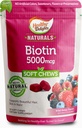 Saludables Deleites Naturales, Biotin Soft Chews, Soporta Lustrous Hair, Glowing Skin & Strong Nails, Delicious Wild Berry Flavor, 30 Conde