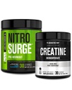 Fábrica de Jacked NITROSURGE Pre Workout Suplemento (Blue Raspberry) Creatine Monohydrate Powder 150g para el crecimiento muscular, mayor fuerza, energía mejorada