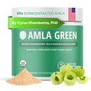 Amla Powder &amp; Green Tea Superfood Supplement, 20x Ultra Concentrated Amla, Antioxidant Support, Made with Oolong Tea and Indian Gooseberries, Organic, Vegan, Classic Flavor, 90 Servings