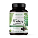 EMERALD LABS Elderberry Plus - Digestive &amp; Immune Support with European Elderberry Extract, Vitamin C as PureWay-C & Albion Chelated Zinc - Vegan &amp; Gluten-Free - 60 cápsulas vegetales (30-Day Supply)