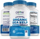 Kelp del Mar Orgánico (Icelandic) Mejorado - Soporte de Tiroides Saludable Natural Iodine Suplemento w/Organic Sea Kelp, Blue-Green Algae & Red Algae - Immune System & Metabolism Support - 90 cápsulas