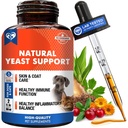 Gatos naturales y perros Infección de levadura Tratamiento anti Itch - Orejas picantes, Esquí y síntomas de alergia Alivio - Reduce la inflamación " Alivia la irritación - Suplemento de medicina herbal gotas