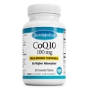 EuroMedica CoQ10 100 mg - Suplemento de Apoyo a la Energía Celular - Absorción Superior CoQ10 Suplemento Chewable - Suplemento Nutricional de Ayuda Salud del Envejecimiento Saludable - 30 Tabletas Chewable