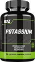 Potasio 365 mg de forma orgánica Citrato de potasio - 150 cápsulas veganos - 5 meses Suministro - Suplemento dietético para mantener la presión arterial normal y la función muscular - por MZ